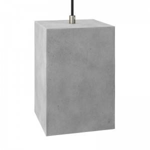 Betónové tienidlo Cube pre závesné lampy s káblovou svorkou a objímkou E27
