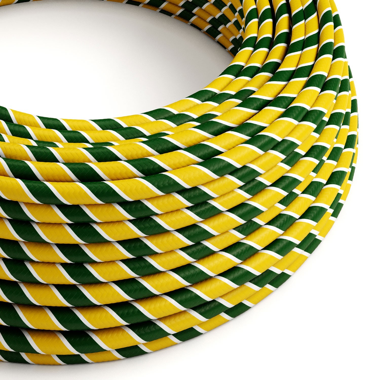 Okrúhly textilní elektrický HD kábel Vertigo Springbok ERM69 - zeleno žltý