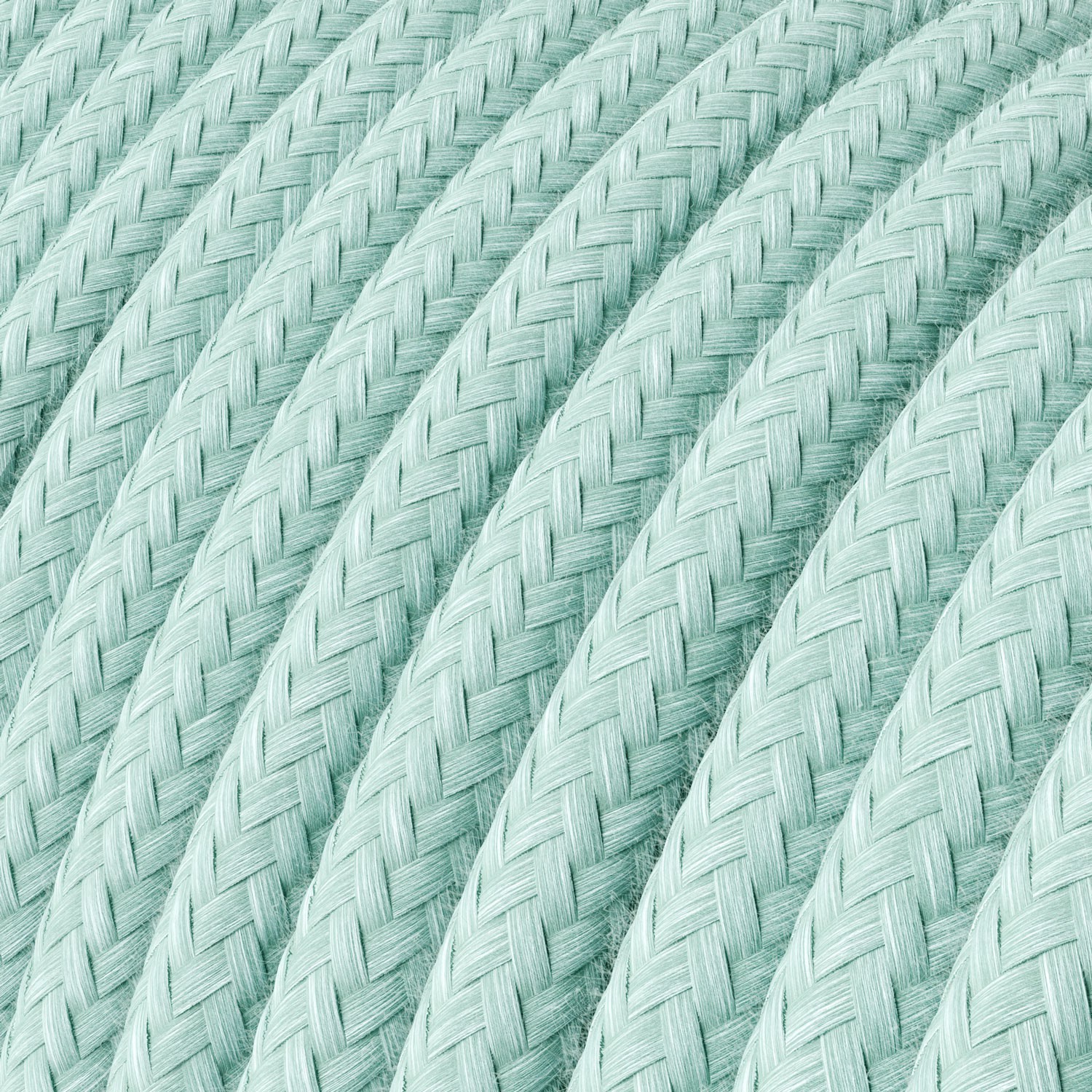 Okrúhly textilný elektrický kábel, bavlna, RC18 zelený Celadon