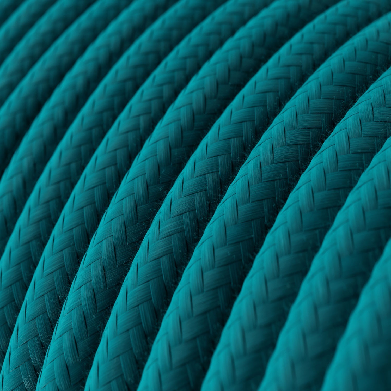 Okrúhly textilný elektrický kábel, bavlna, RC21 modrý Cerulean