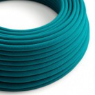 Okrúhly textilný elektrický kábel, bavlna, RC21 modrý Cerulean