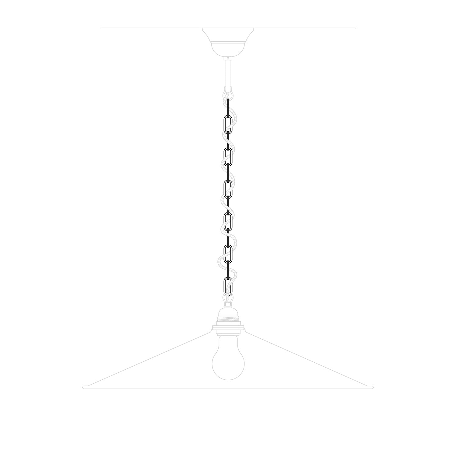 Reťaz Genovese zo železa pre lustre a závesné svietidlá – Dĺžka 50 cm