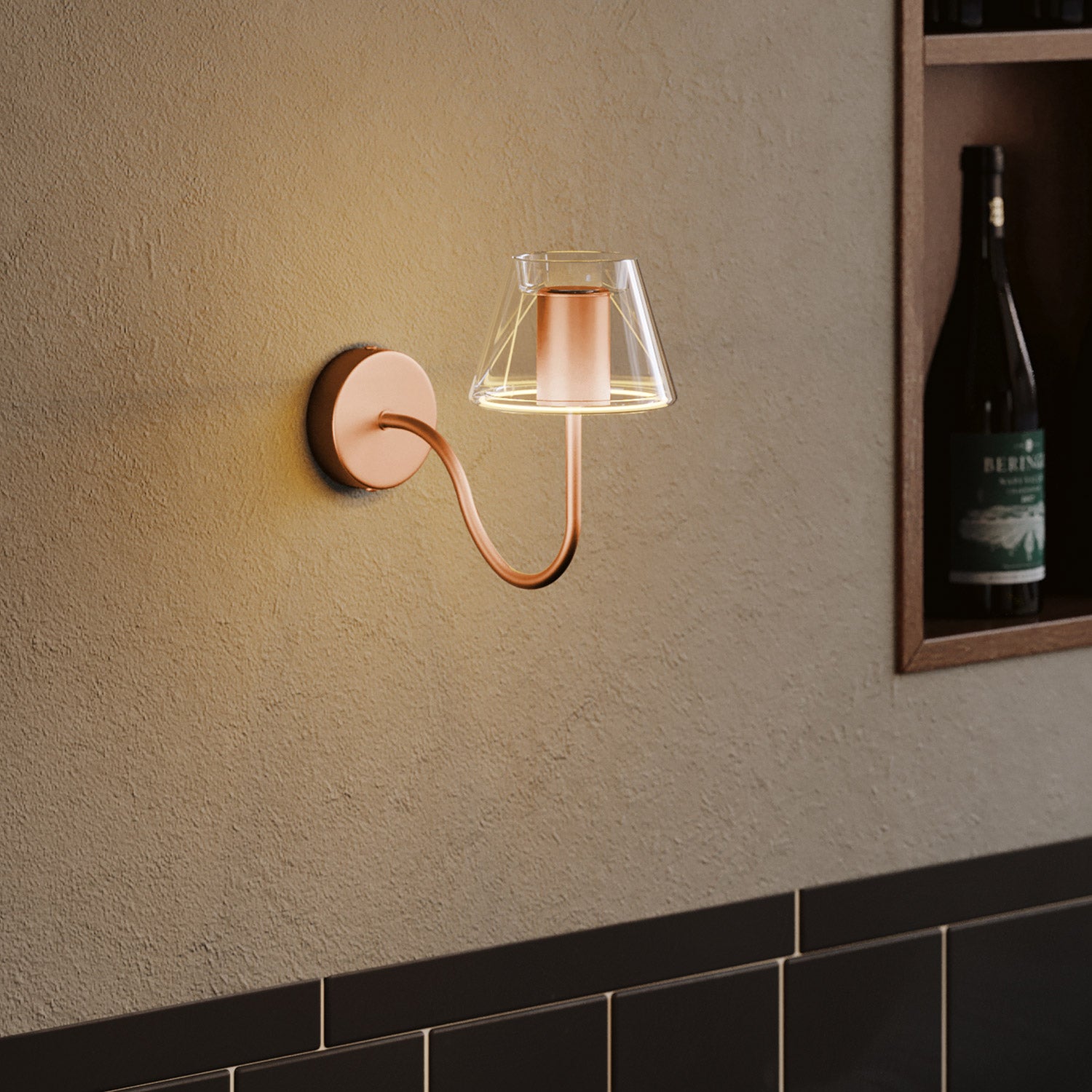 S‑tvarované predĺženie ramena lampy, ohnutá trubica 16,5 cm z kovu – saténová meď