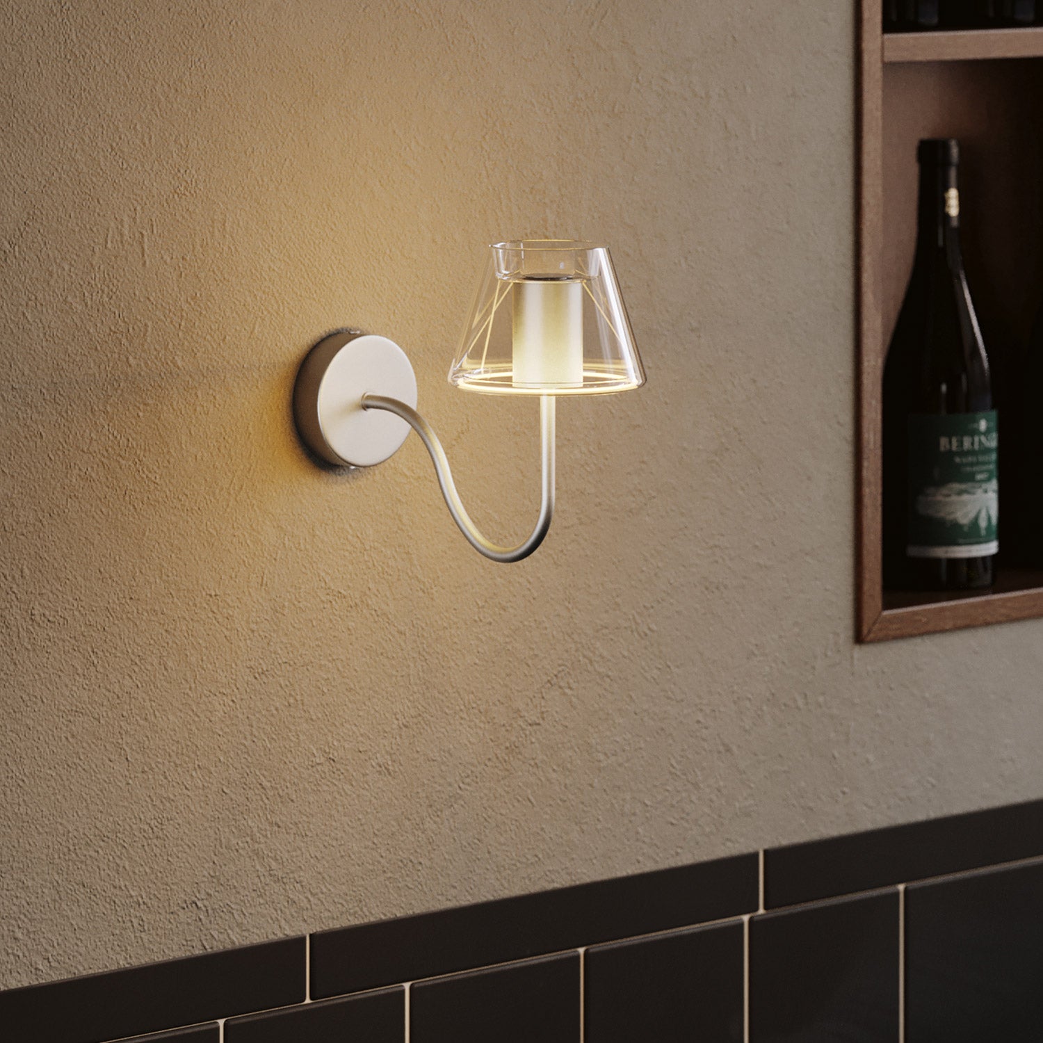 Zakrivená predlžovacia trubica v tvare S pre lampu, 16,5 cm, kov - titán saténový