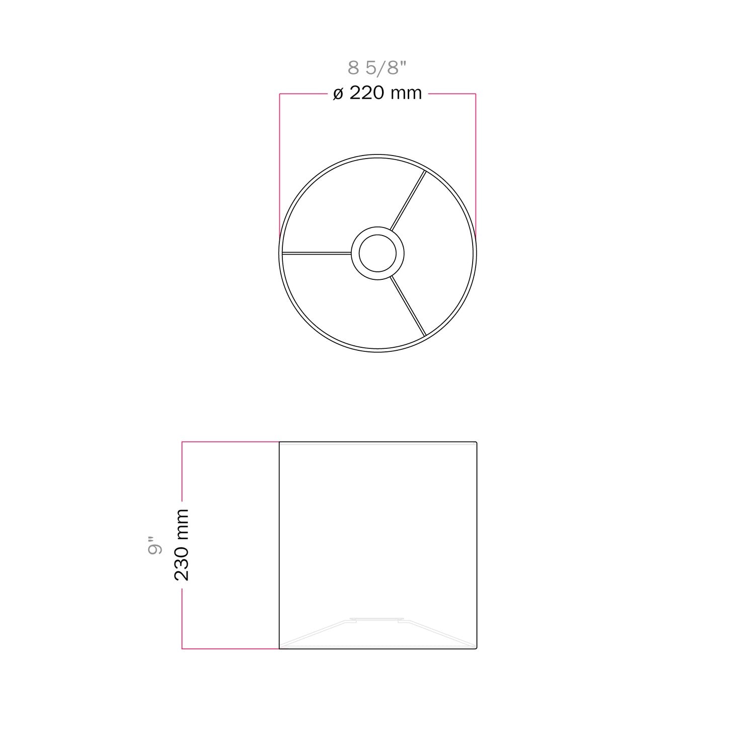 Paralume Cilindro M in tessuto con attacco E27 - Made in Italy - Lana Sabbia