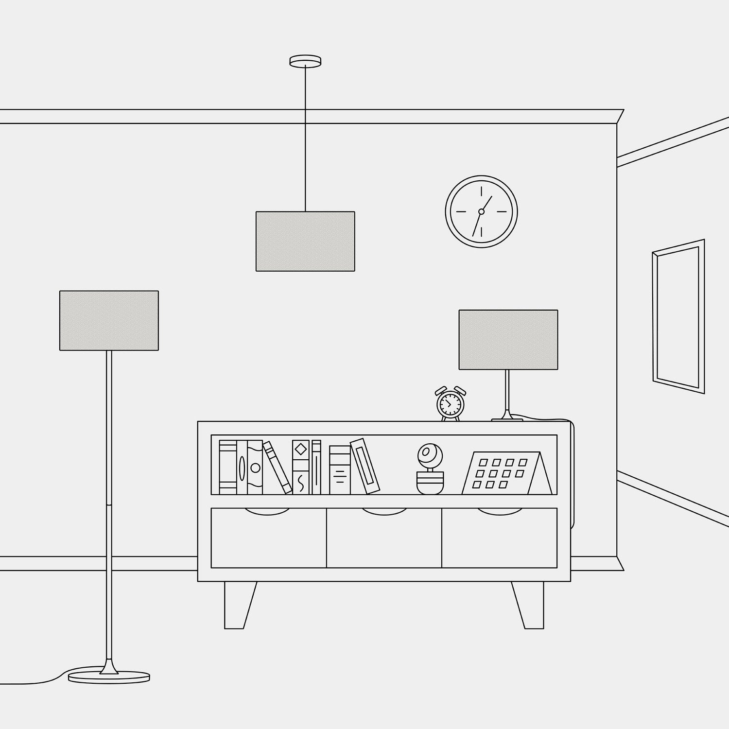 Paralume Cilindro L in tessuto con attacco E27 - Made in Italy - Lana Grigio Chiaro