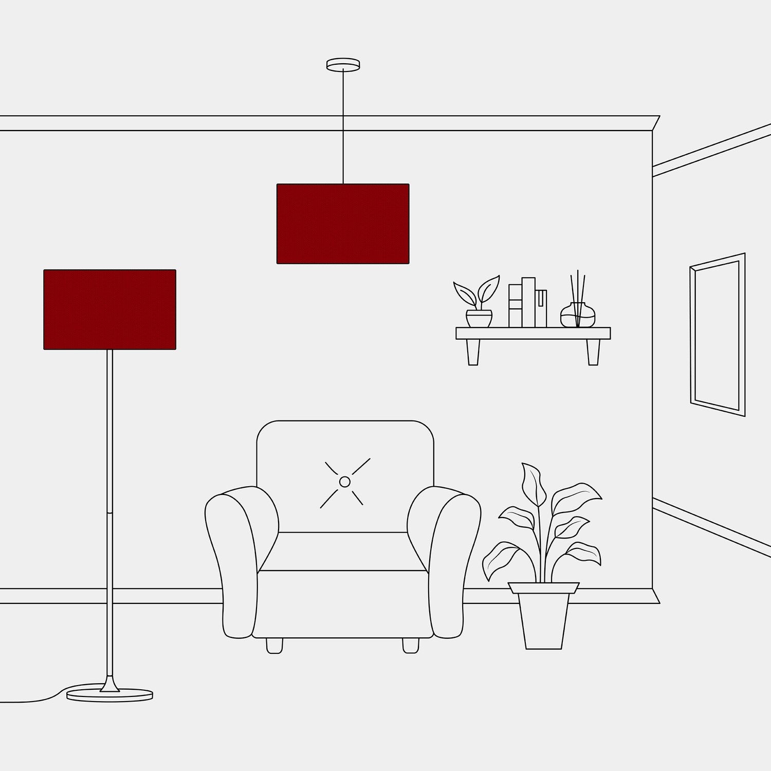 Paralume Cilindro XL in tessuto con attacco E27 - Made in Italy - Lana Aragosta