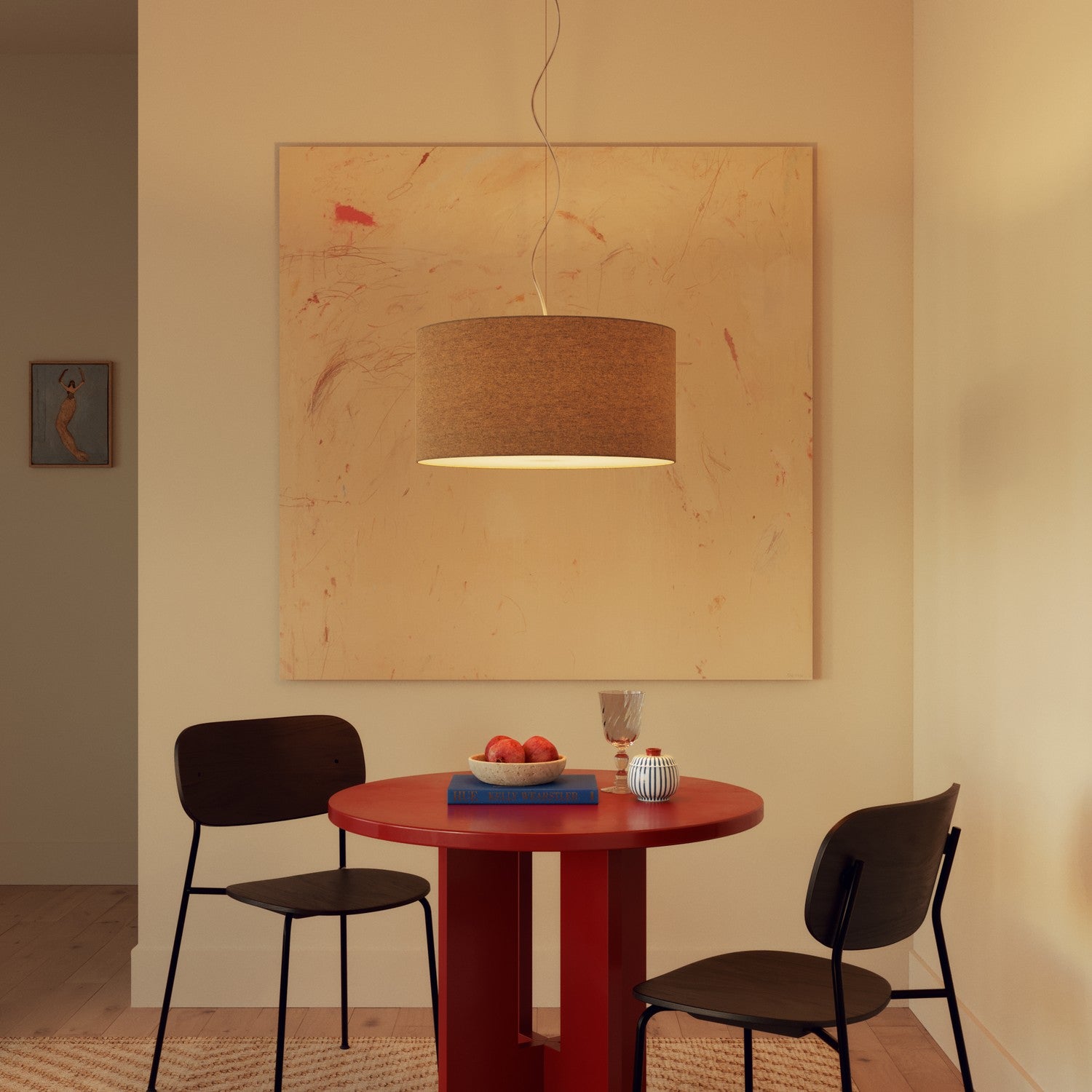 Paralume Cilindro XL in tessuto con attacco E27 - Made in Italy - Lana Beige