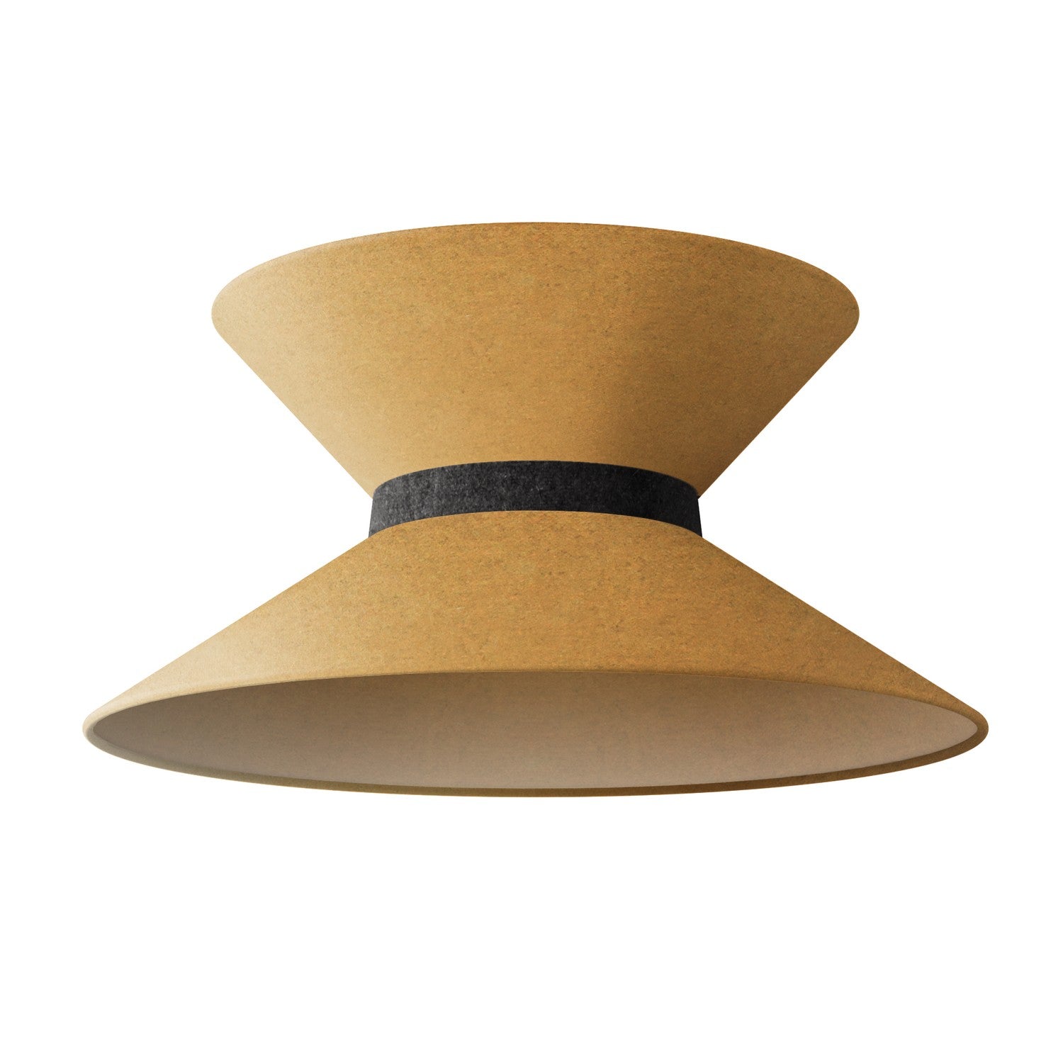 Paralume in tessuto Clessidra per lampada a sospensione - Lana Senape Lana grigio scuro