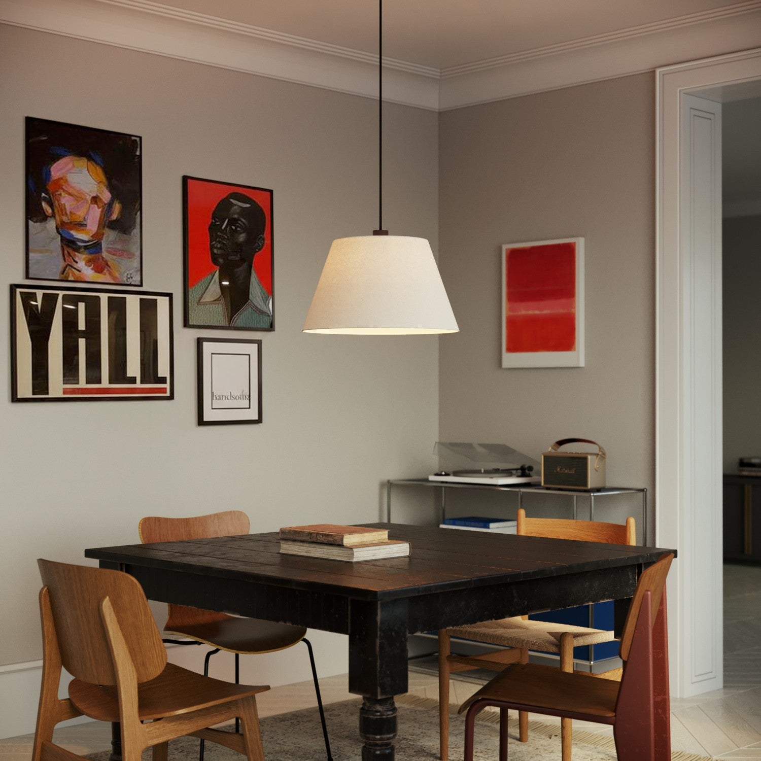 Paralume Impero L per sospensione con attacco E27 - Made in Italy - Lana Sabbia