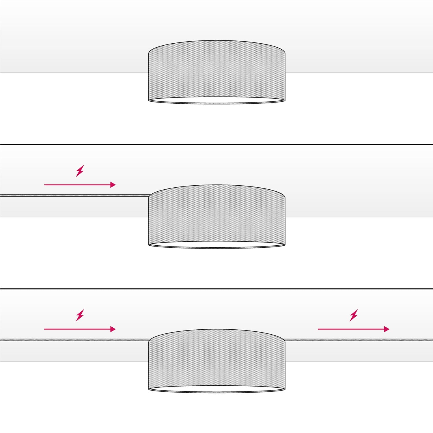 Plafoniera in tessuto Medium Slim - Made in Italy - Teletta Antracite