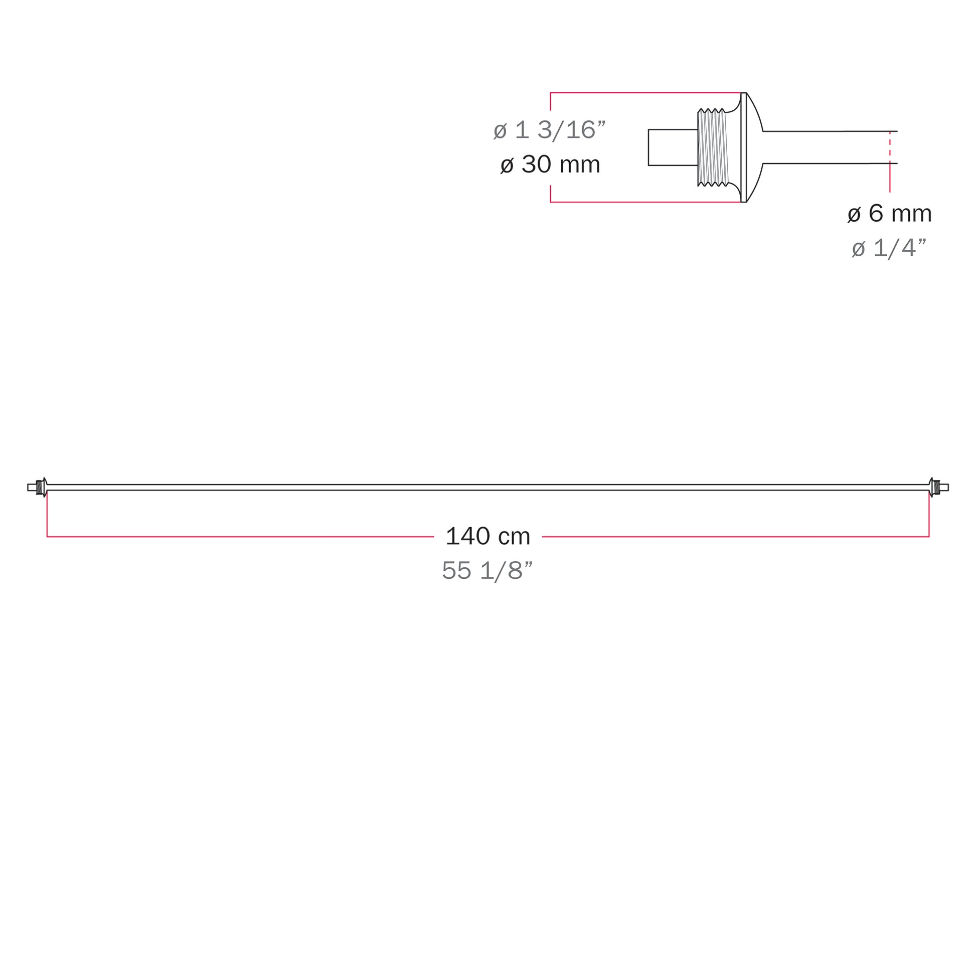 Cavo di connessione tra paralumi 70/140 cm (27 9/16" / 55 1/8") - Marina - Desert brown 140 cm (55 1 8")