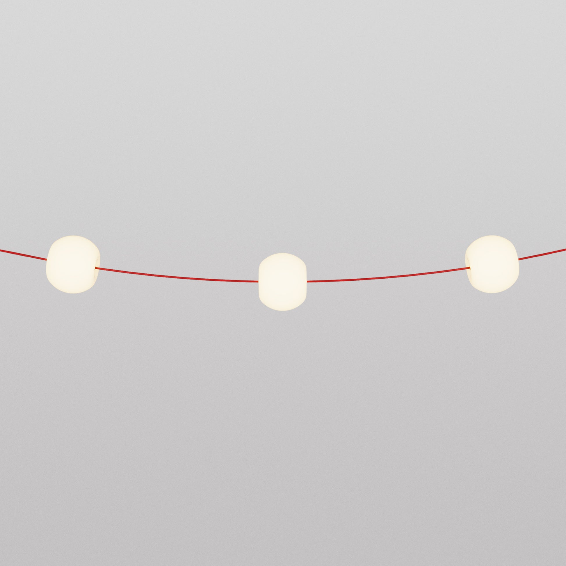 Catena luminosa 3 punti luce da esterno IP67 Rosso Stella Marina - Marina3 Cherry 70 cm