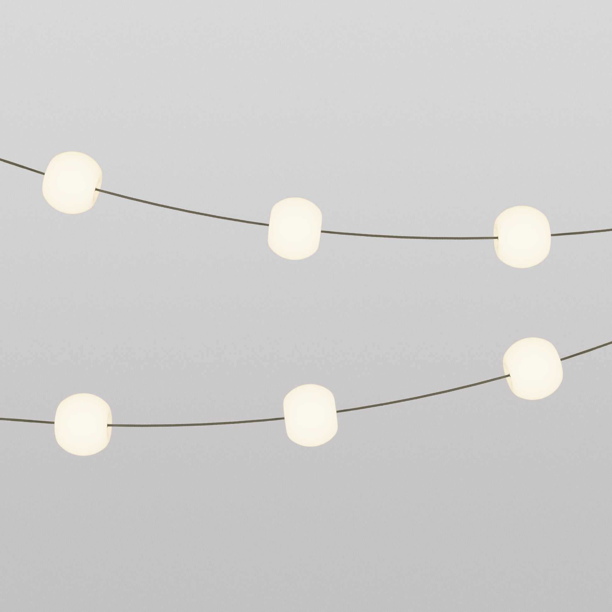 Catena luminosa 6 punti luce da esterno IP67 Verde Oliva - Marina6 Cherry 70 cm