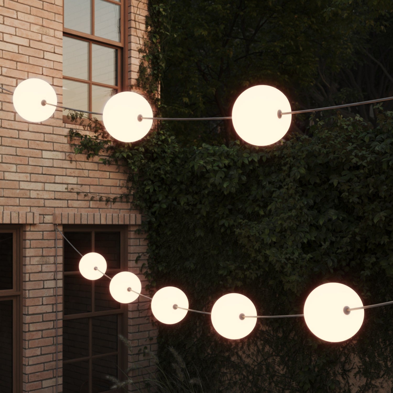 Catena luminosa 12 punti luce da esterno IP67 Grigio - Marina12 Cherry