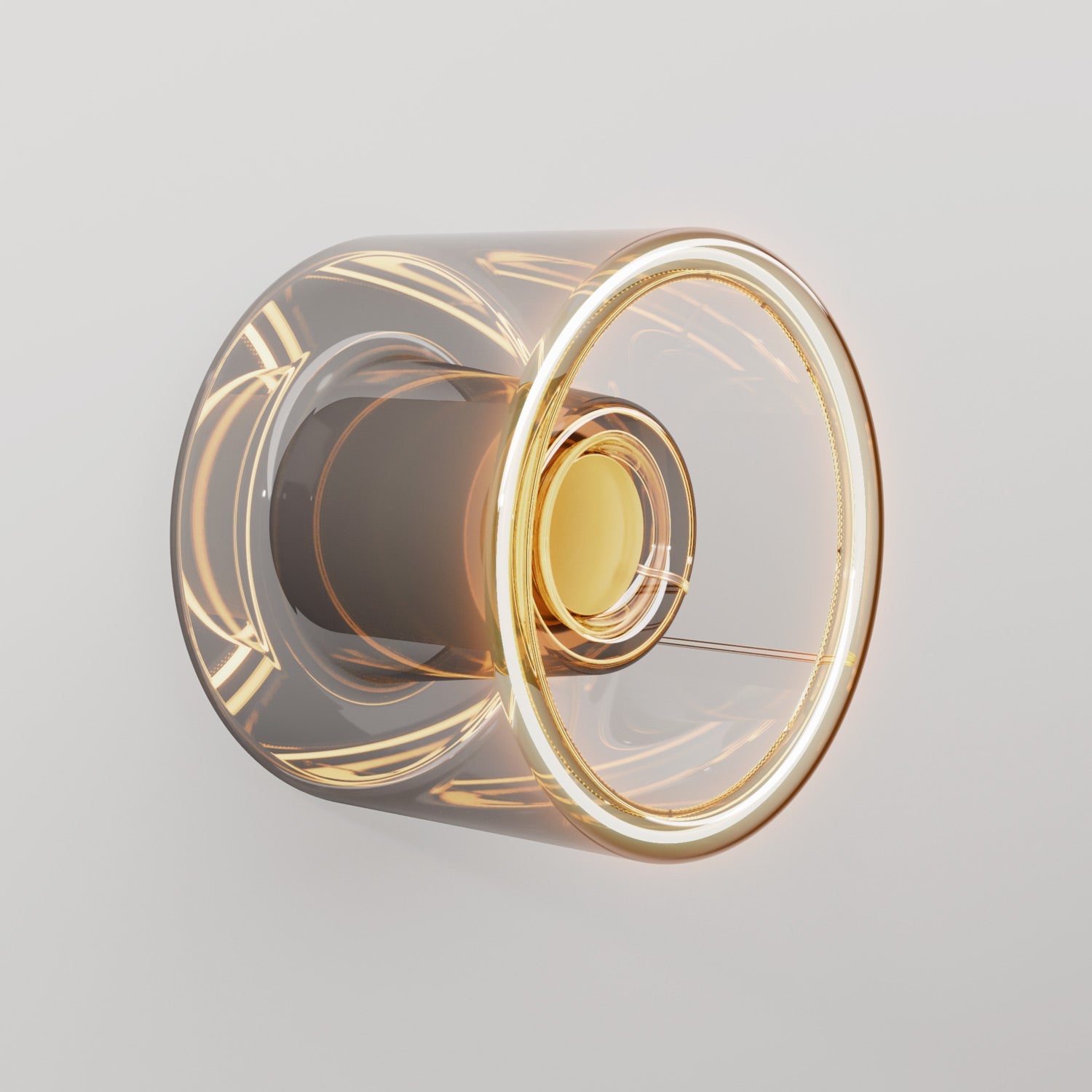 Applique con lampadina Ghost mini smoky - Bianco