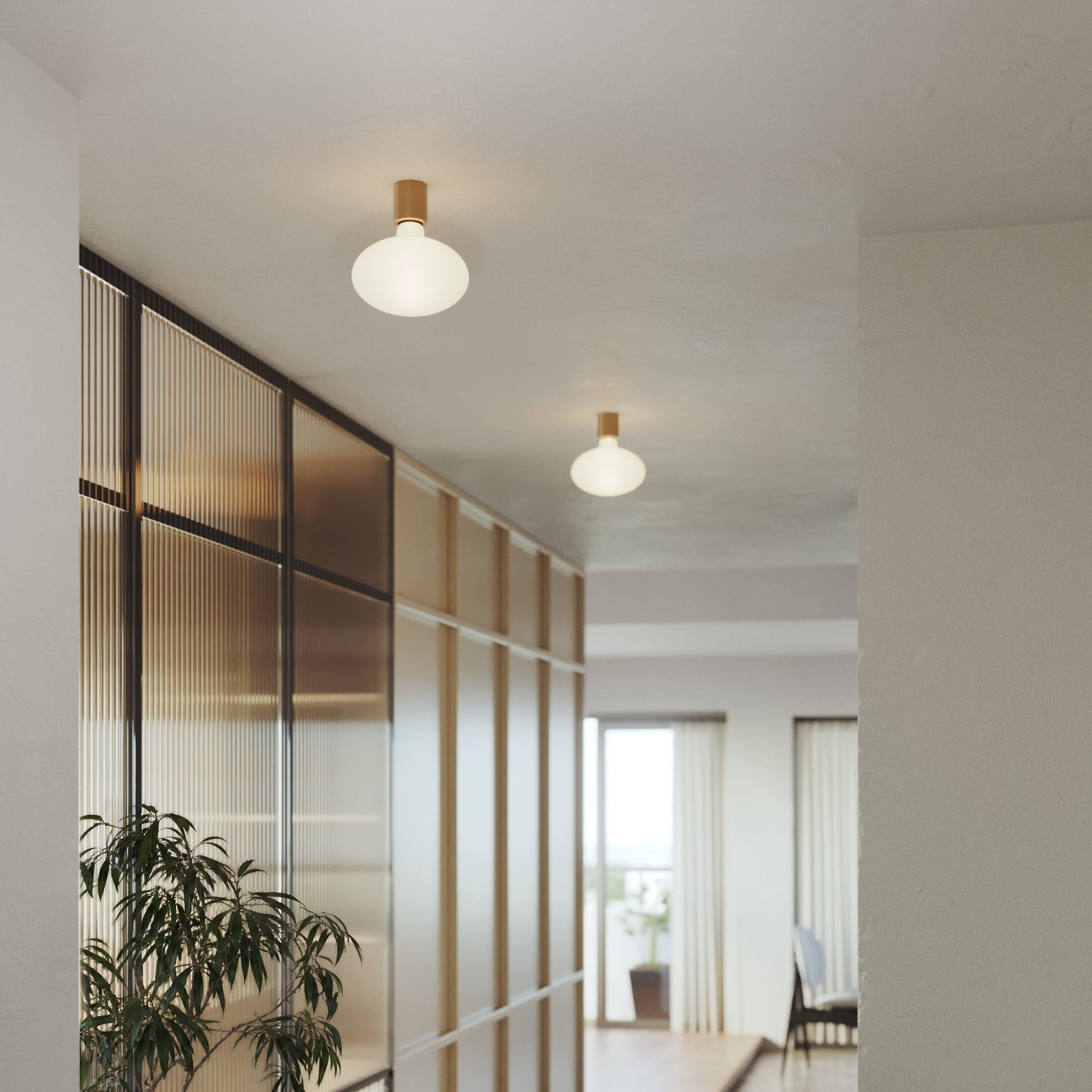 Applique in metallo con lampadina LED Ellipse effetto porcellana - Bronzo satinato