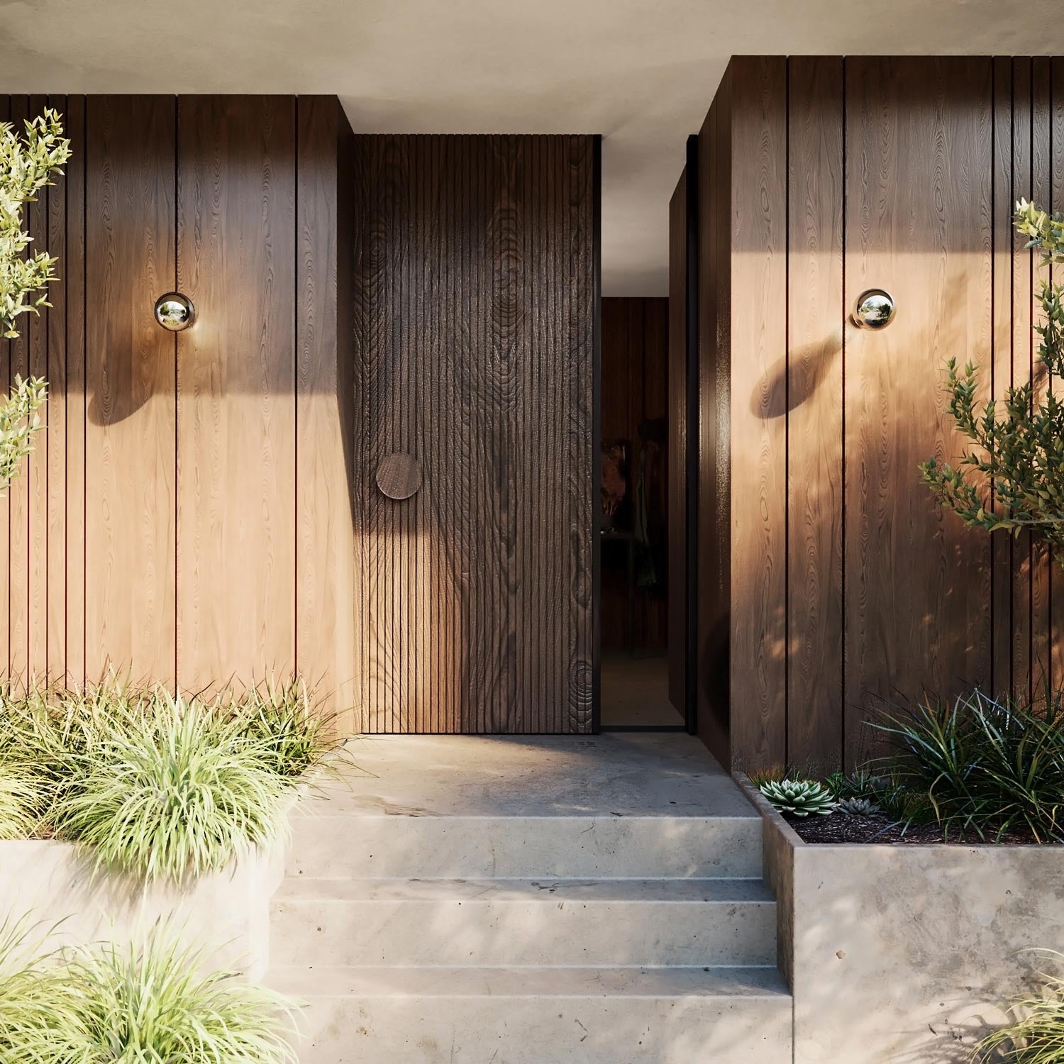 Applique Nera con lampadina a vista mezza sfera argento - Waterproof IP44 - IO