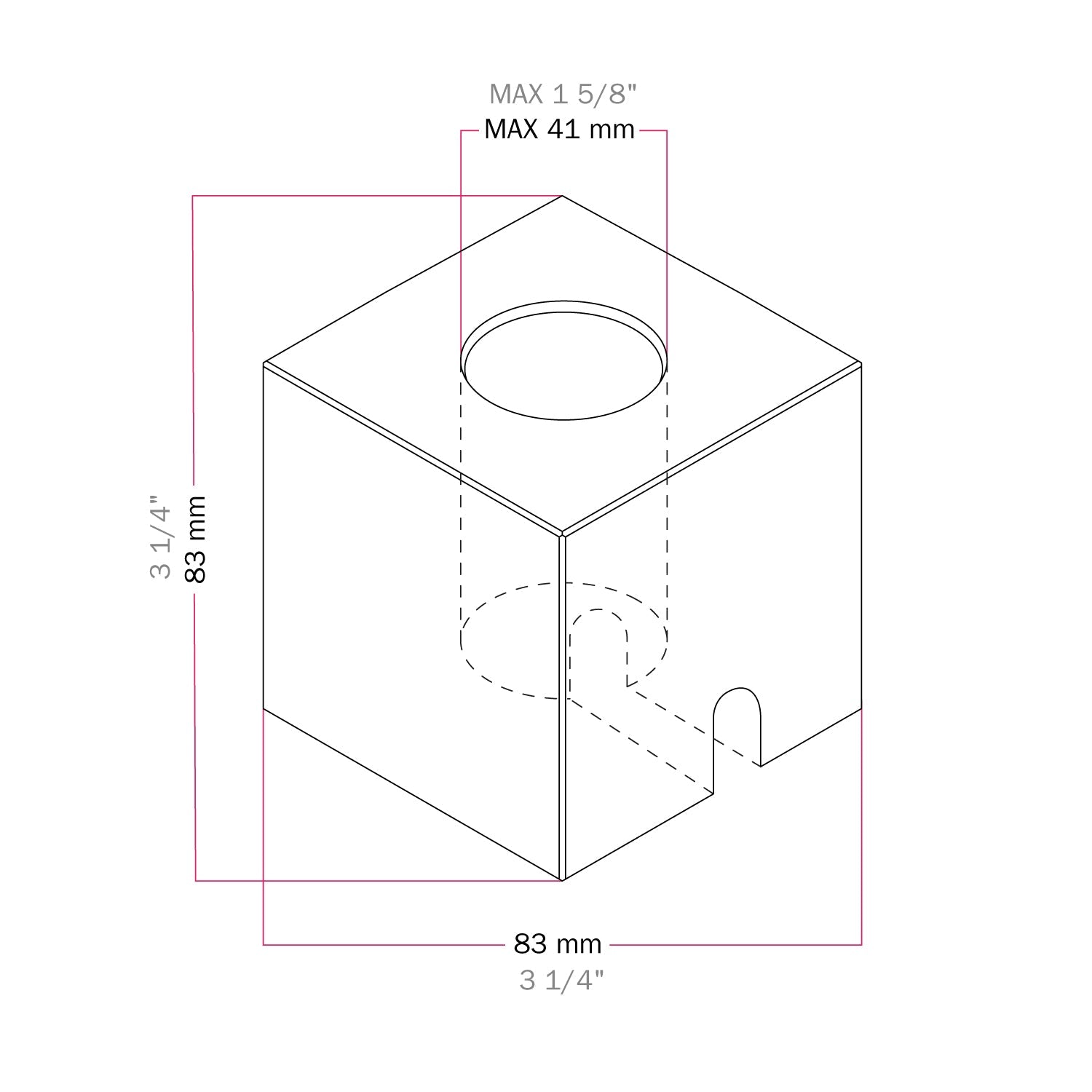 Base lampada in legno - Cubo - Creative Cables