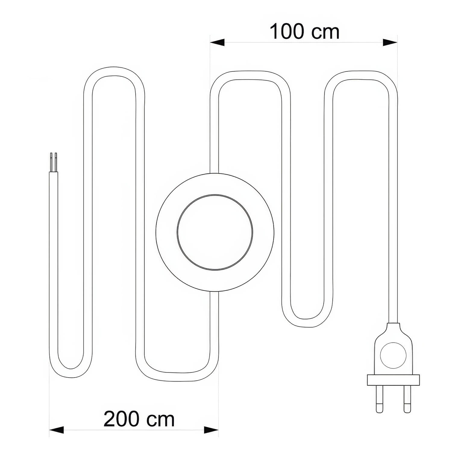 Cablaggio per lampada con cavo grigio in lino 3 m Bianco