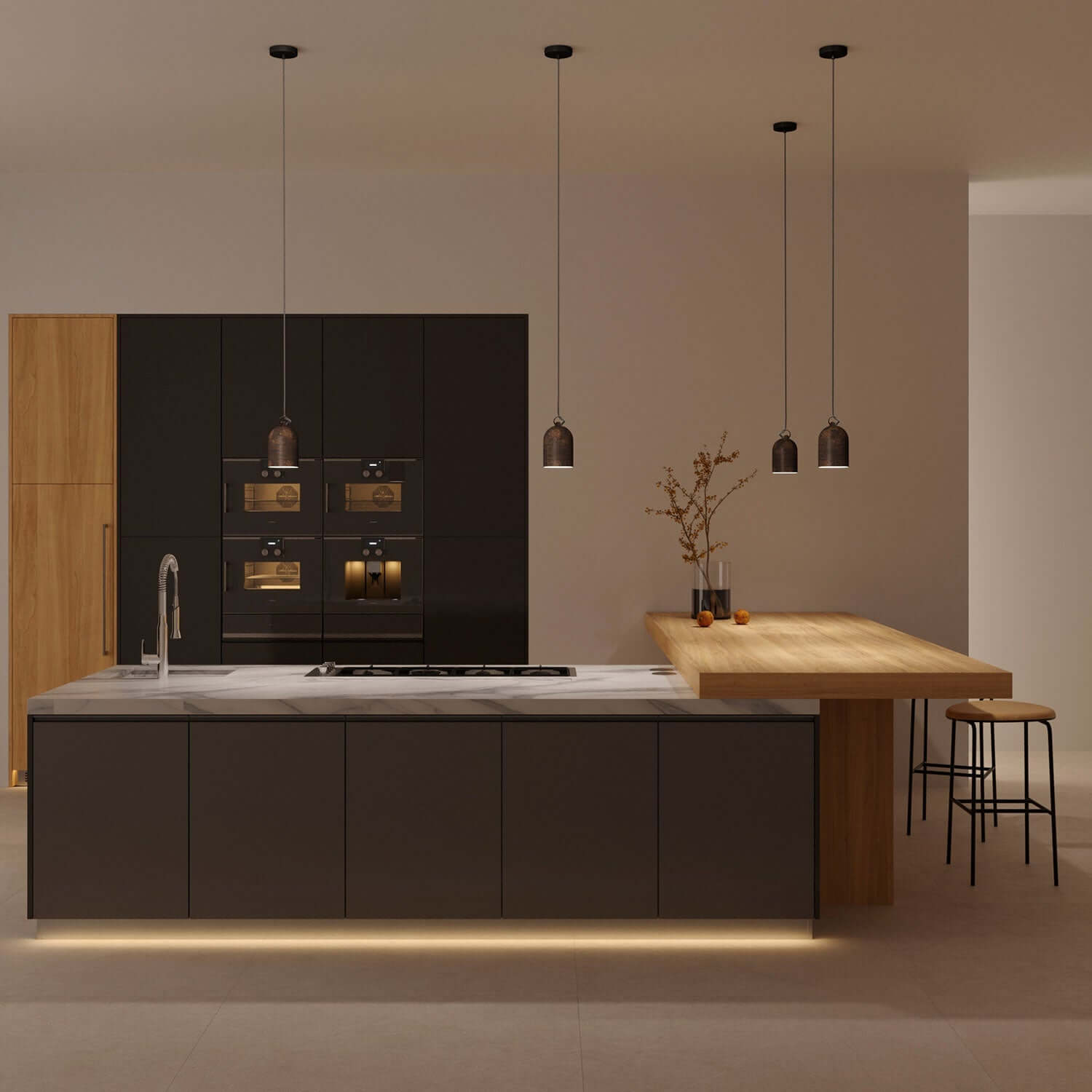 Campana Mini, paralume XS in ceramica per sospensione - Made in Italy - Effetto corten