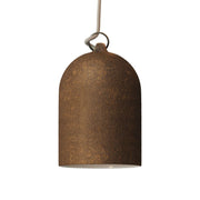 Campana Mini, paralume XS in ceramica per sospensione - Made in Italy - Effetto corten