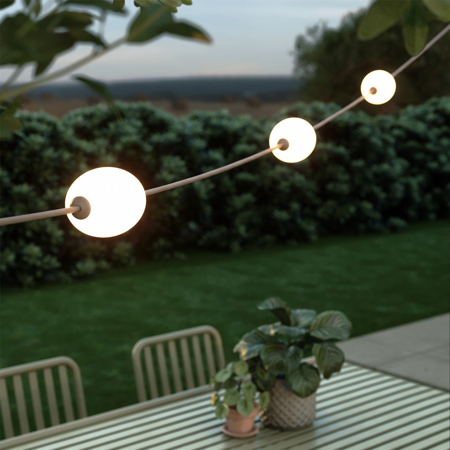 Catena luminosa 3 punti luce da esterno IP67 Desert Brown - Marina3