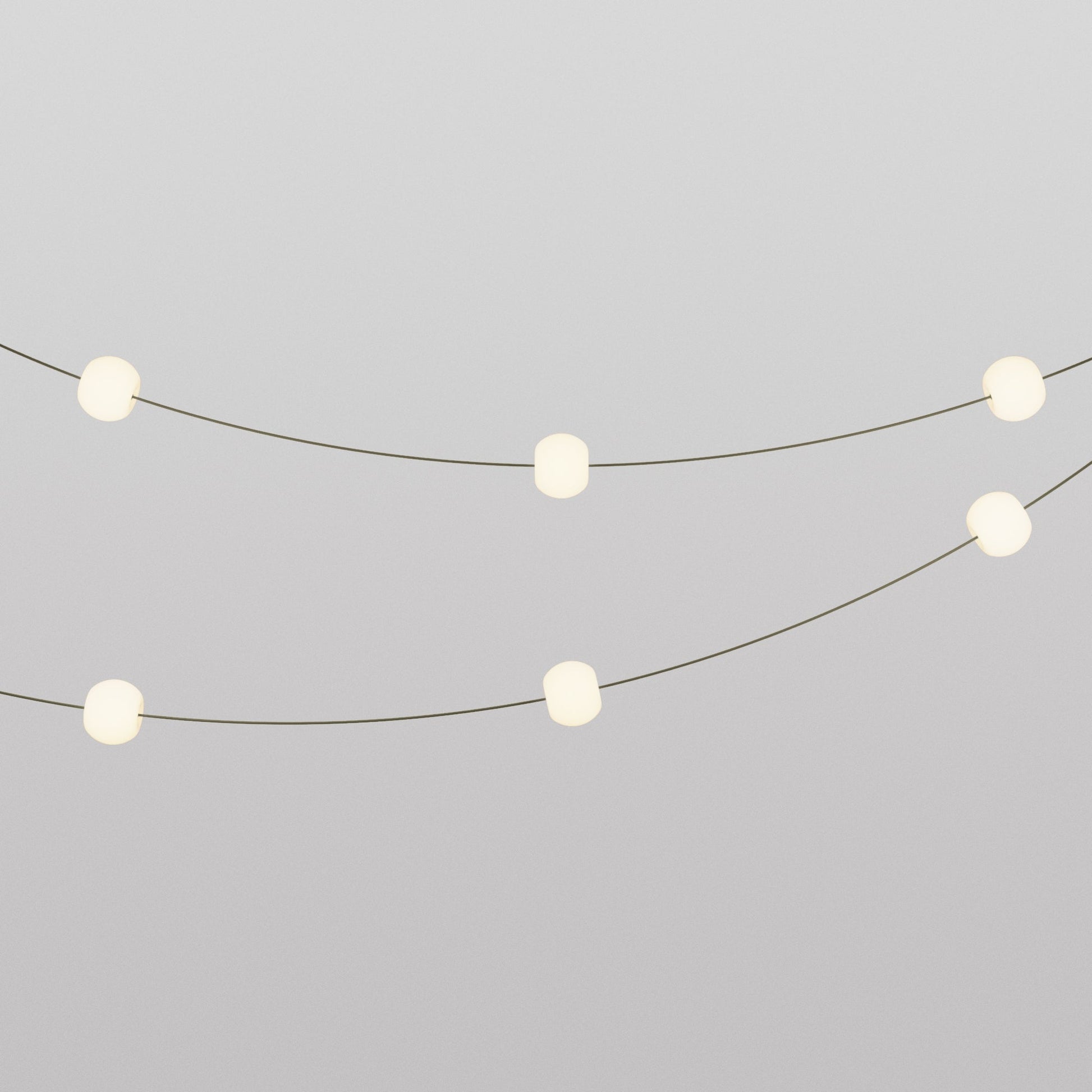 Catena luminosa 6 punti luce da esterno IP67 Verde Oliva - Marina6 Cherry 140 cm