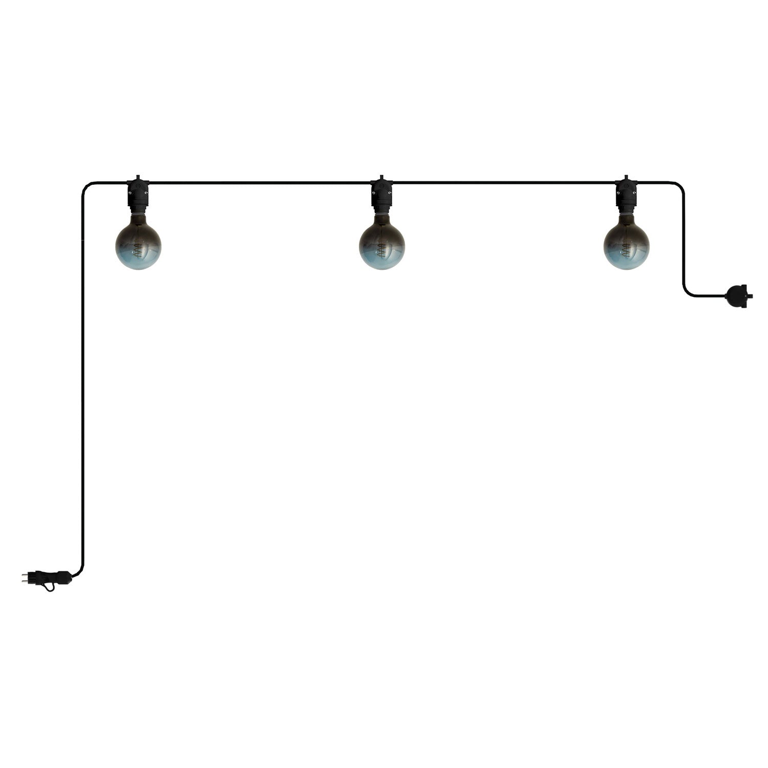 Catenaria Modulair da esterno IP65 portatile con 3 luci - Nero