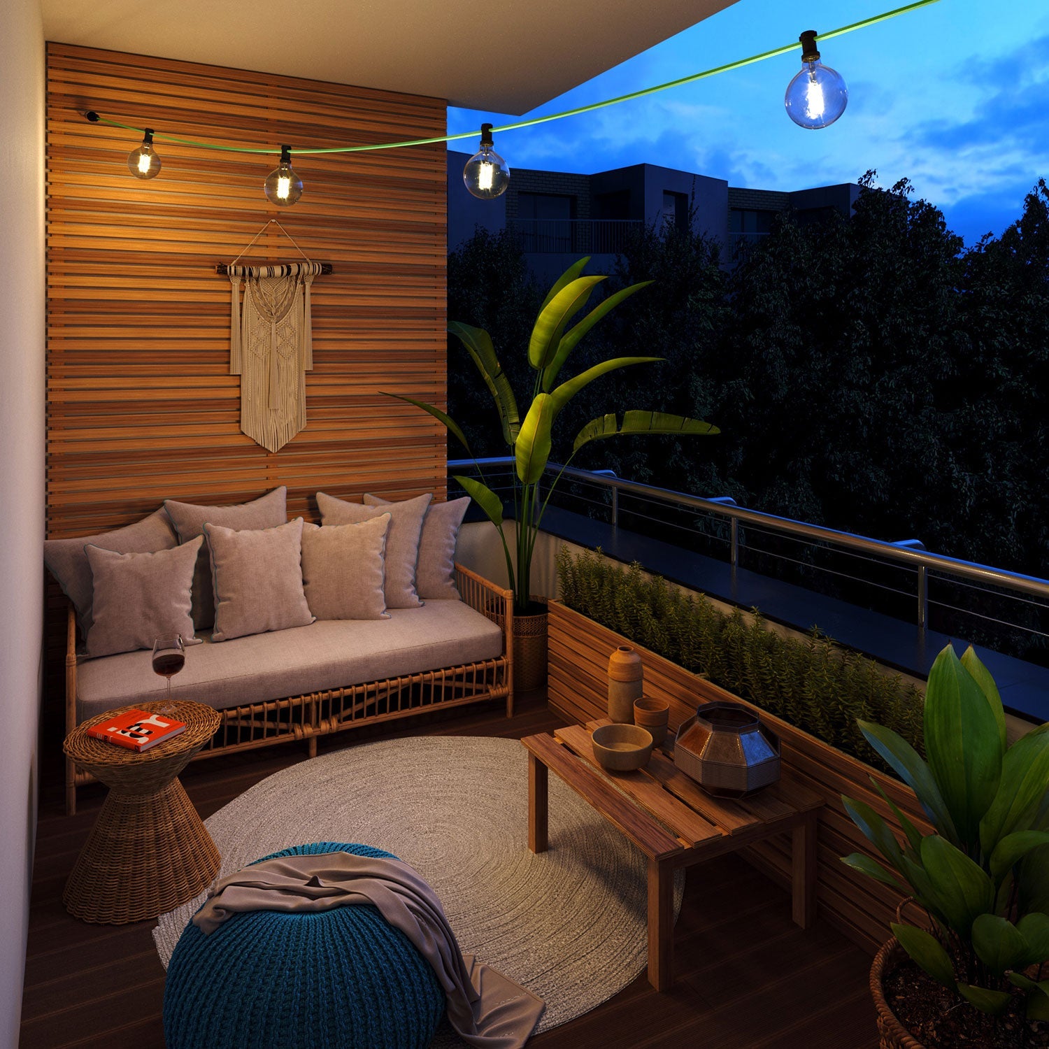 Catenaria Sistema Lumet da 7,5 m con cavo tessile CX08, 5 portalampada, gancio e spina neri