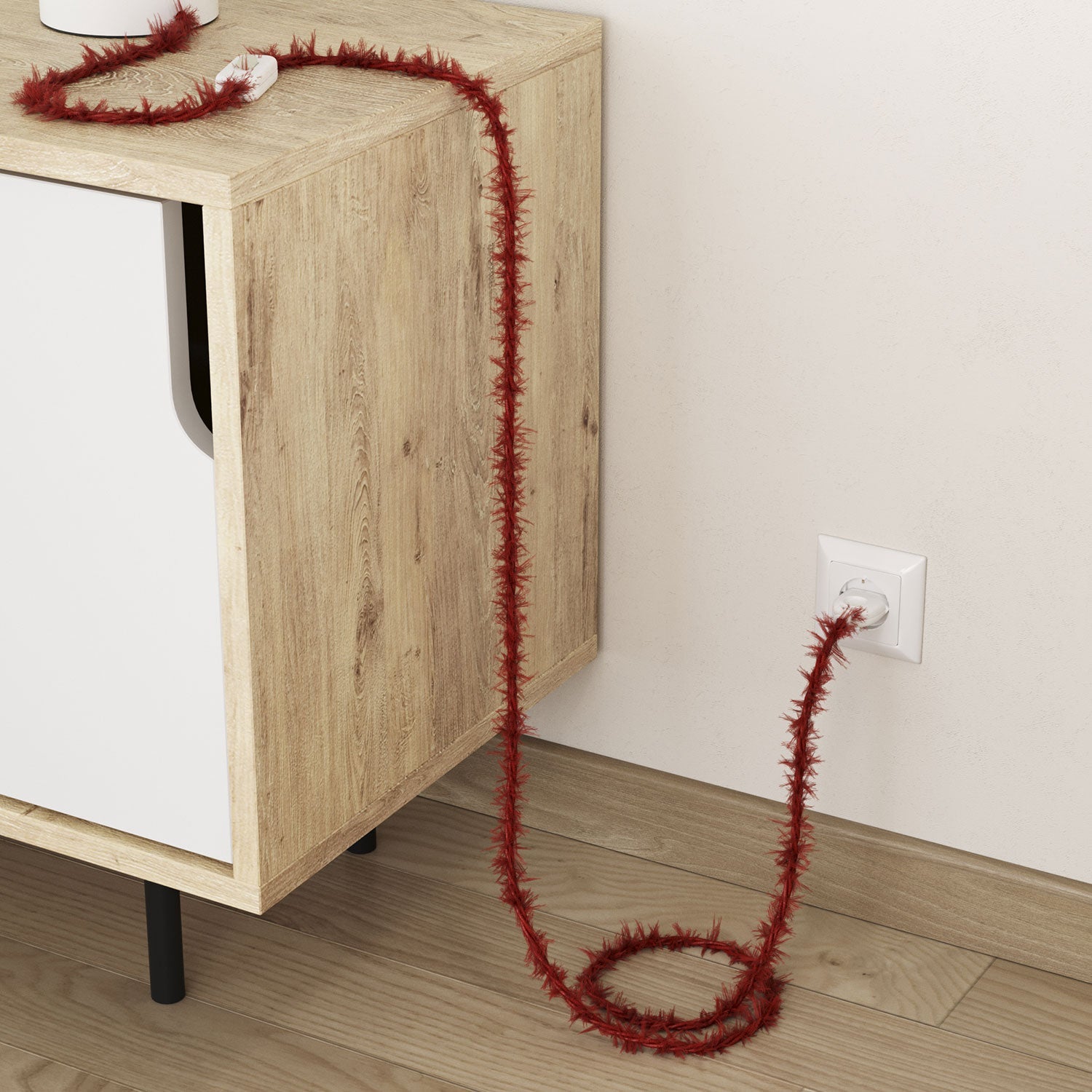 Cavo elettrico tessile color Rosso Fuoco Marlene - L'Originale Creative Cables, per le tue lampade di design - TP09