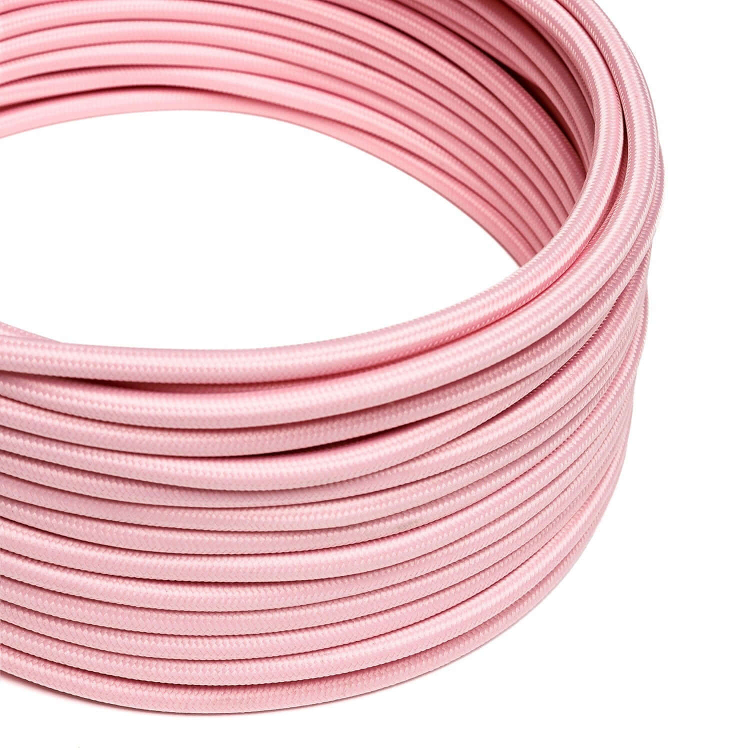 Corda elettrica in tessuto Rosa Baby - L'Originale Creative Cables, per le tue lampade dai colori pastello - RM16