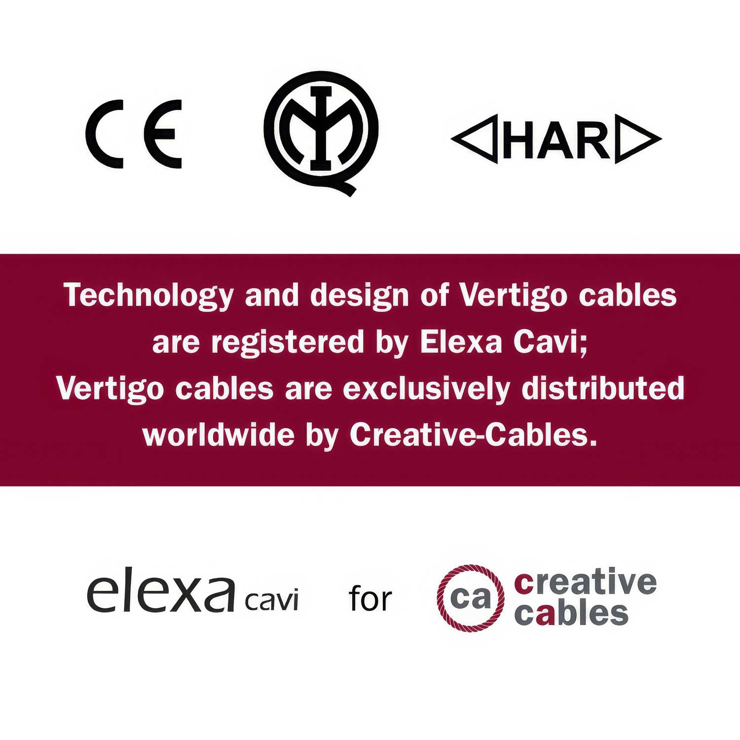 Corda elettrica per illuminazione Optical Nero e Argento Vertigo - L'Originale Creative Cables, per lampade DIY - ERM64