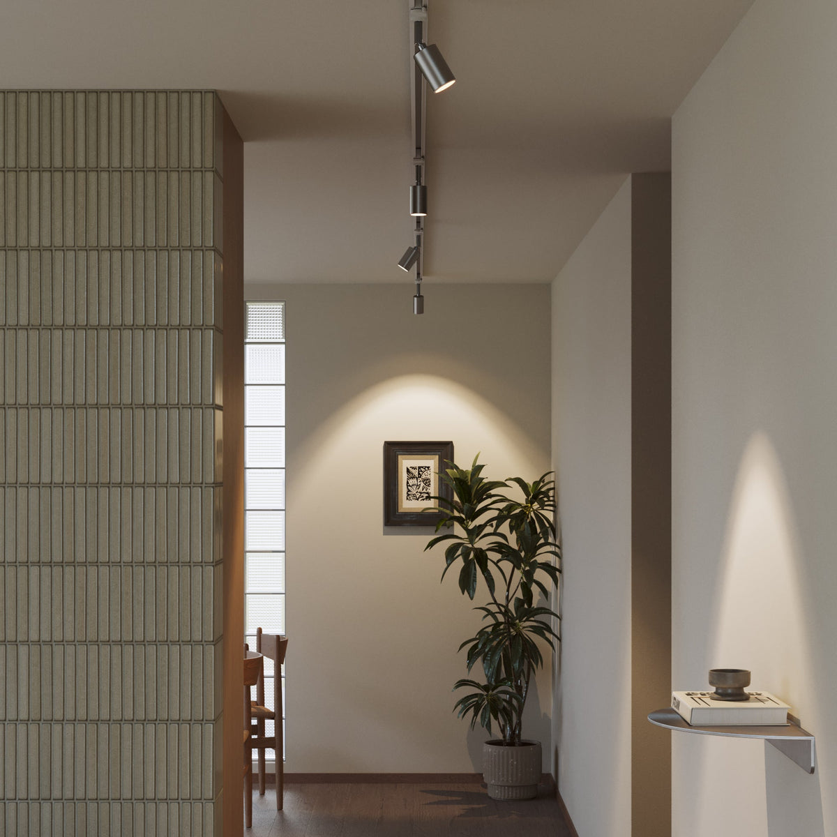 Faretto orientabile Bispot per sistema a binario - Titanio satinato / Bianco opaco - Creative Cables