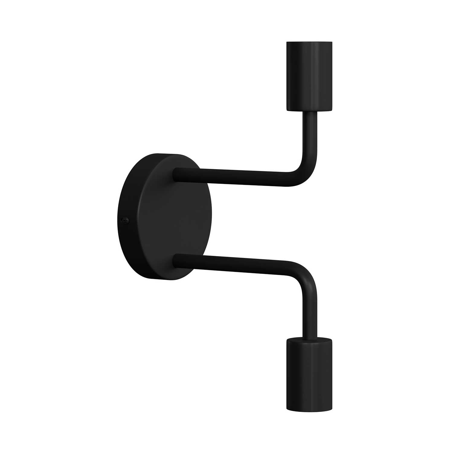 Fermaluce Metal, lampada a muro in metallo con doppia estensione curva - Nero