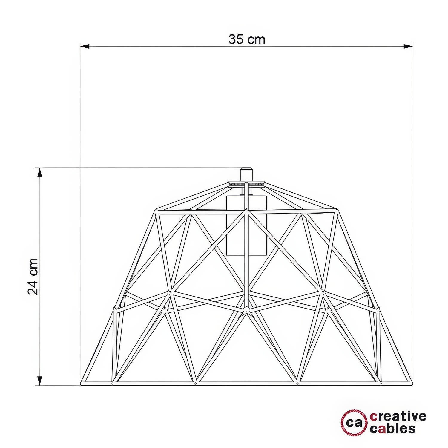 Gabbia XL paralume Dome in metallo con portalampada E27 - Bianco