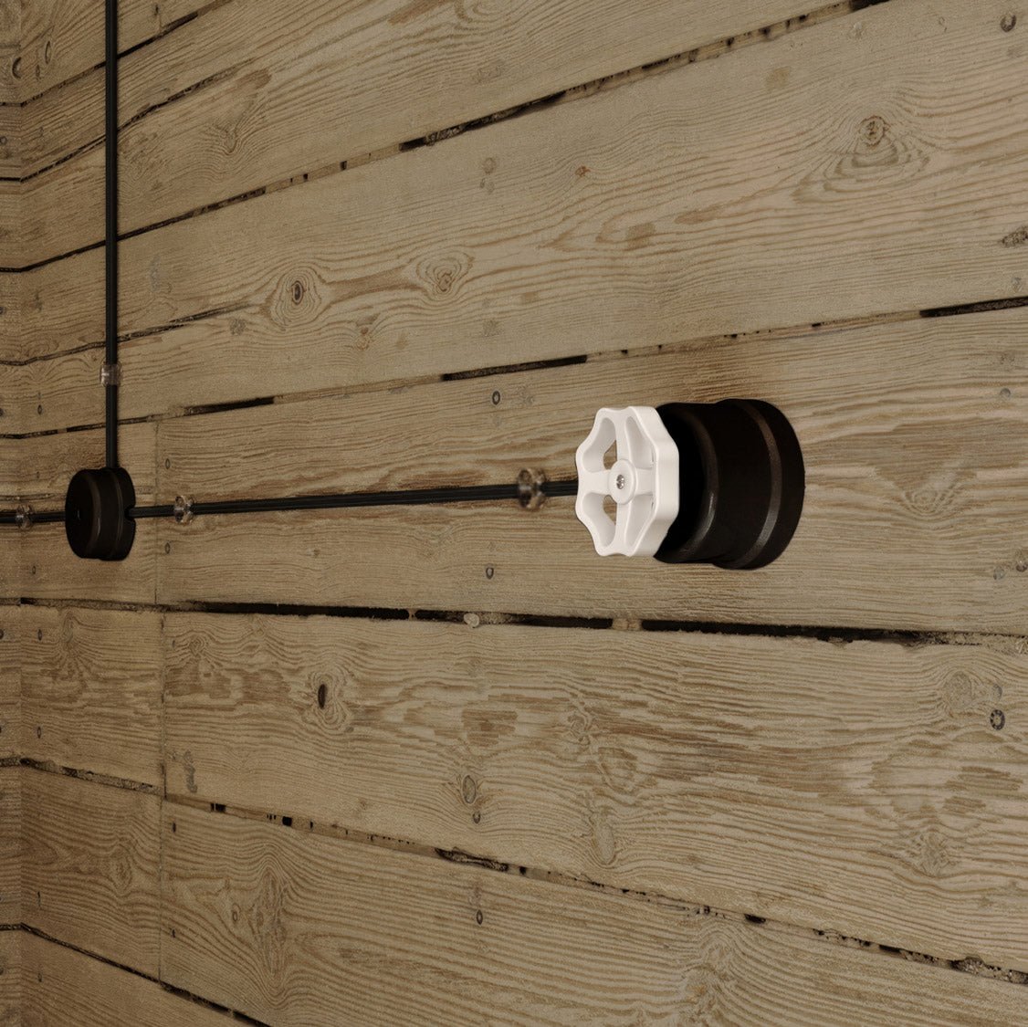 Interruttore/Deviatore in porcellana nero con manopola Bianco