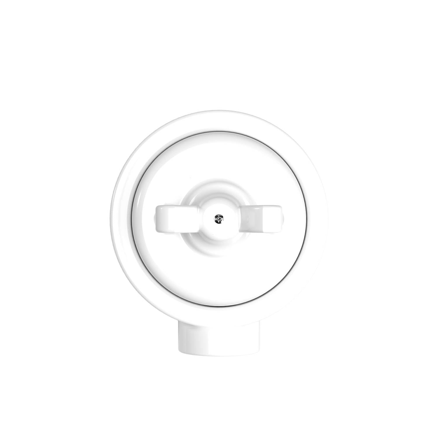 Kit interruttore/deviatore con dado a farfalla e base per Creative-Tubes in porcellana bianca Bianco 1