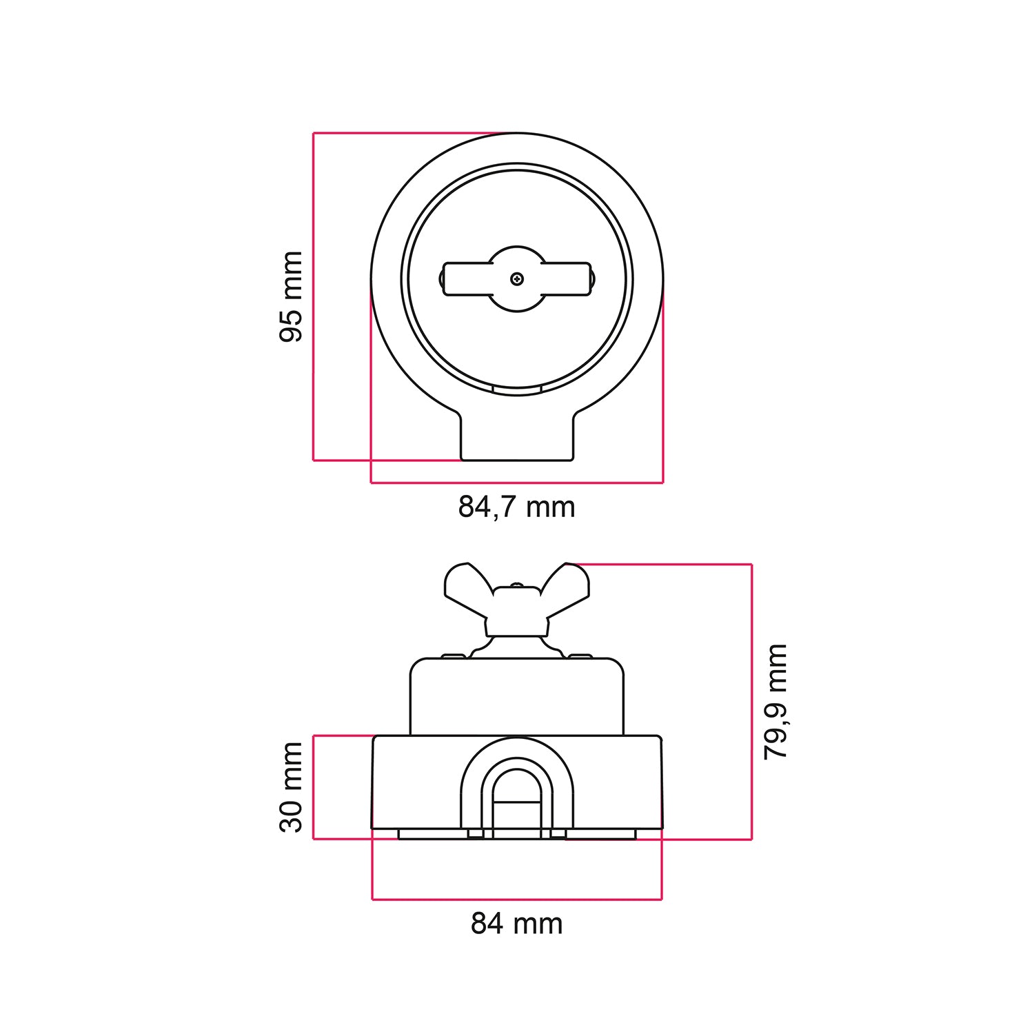 Kit interruttore/deviatore con dado a farfalla e base per Creative-Tubes in porcellana nera Bianco 1