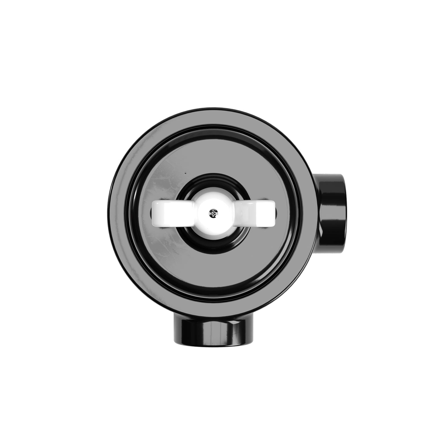 Kit interruttore/deviatore con dado a farfalla e base per Creative-Tubes in porcellana nera Bianco 2