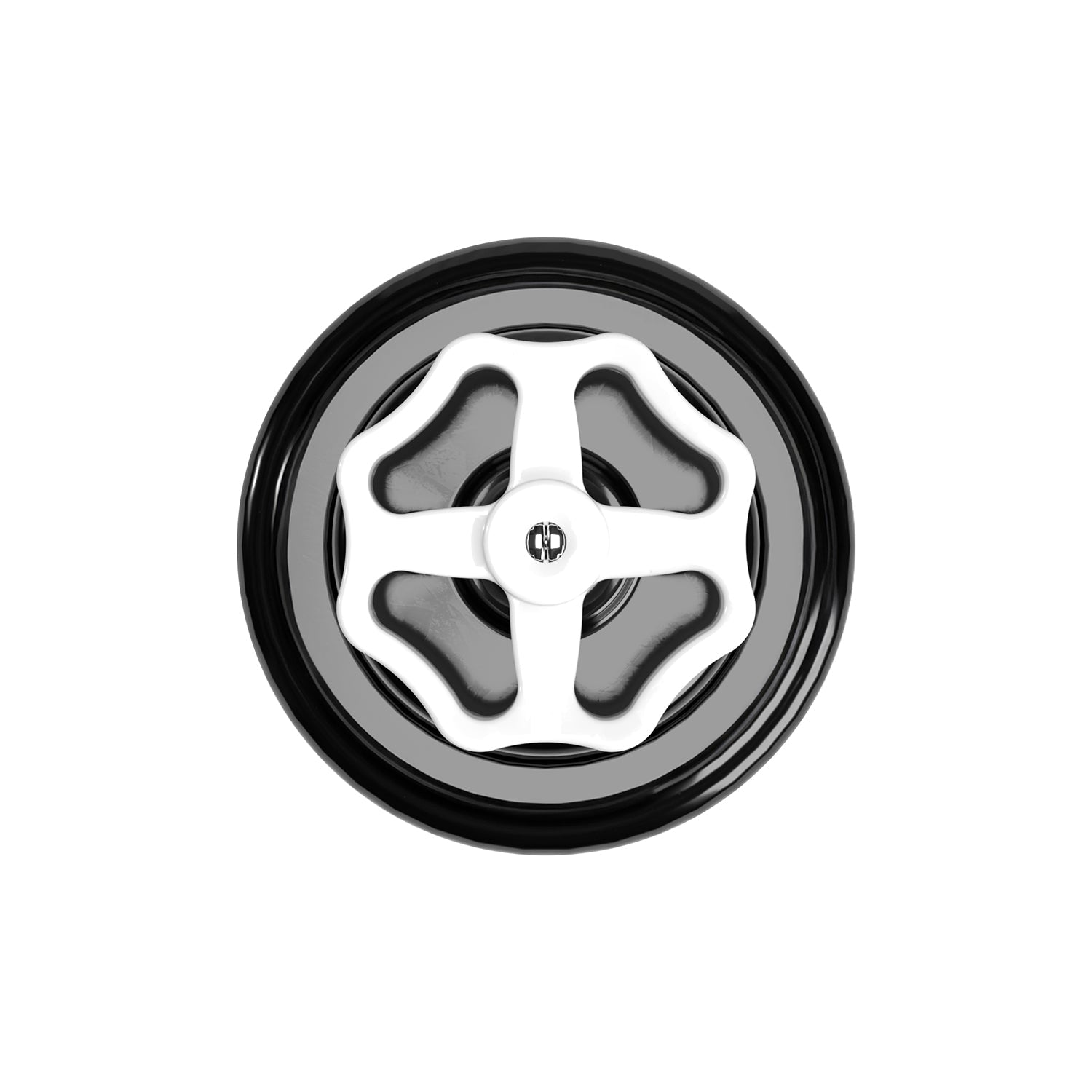 Kit interruttore/deviatore con manopola e base in porcellana nera Bianco