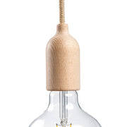 Kit portalampada E27 in legno con serracavo nascosto - Neutro