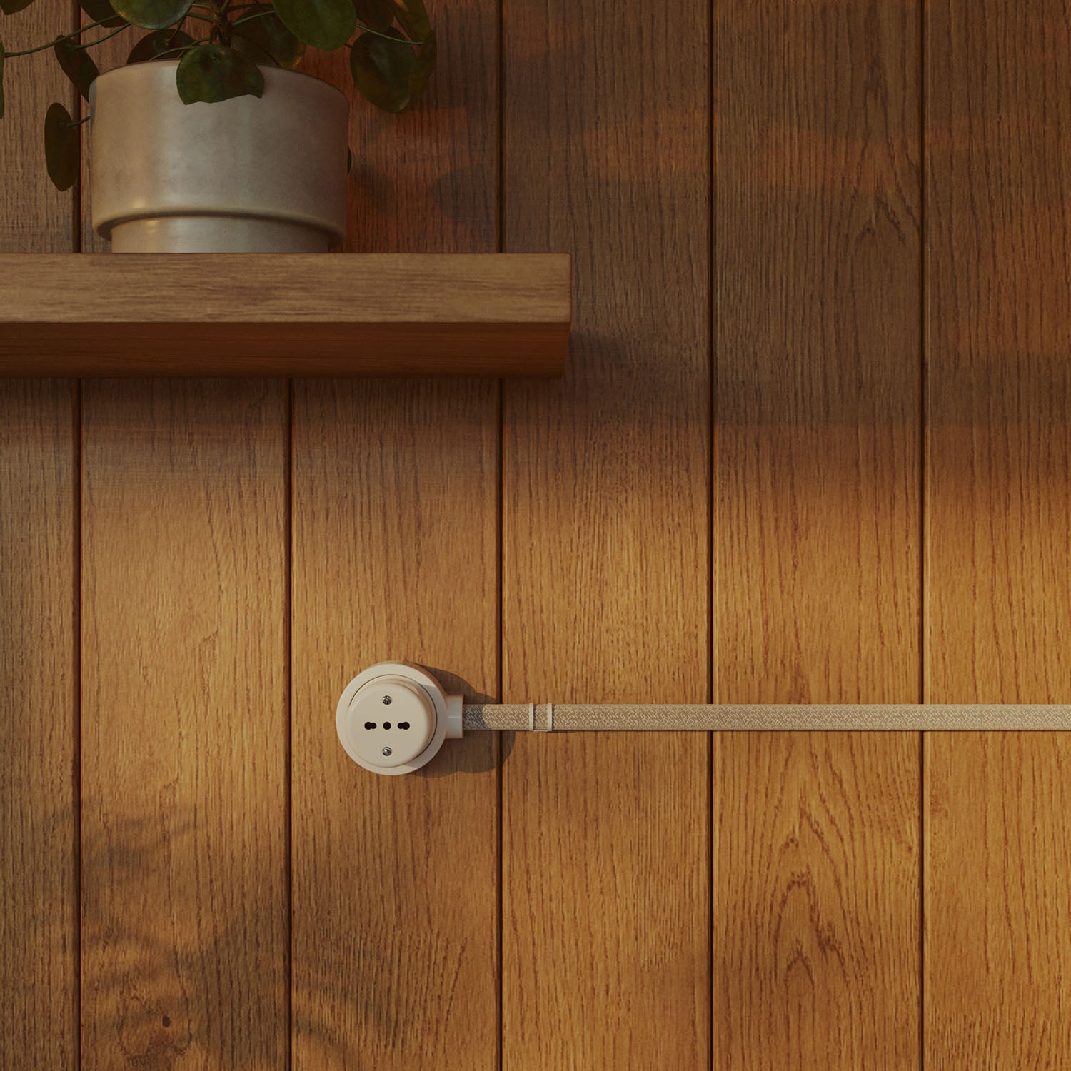 Kit presa bipasso italiana 10/16A da parete e base per Creative-Tubes in porcellana - Bianco 1