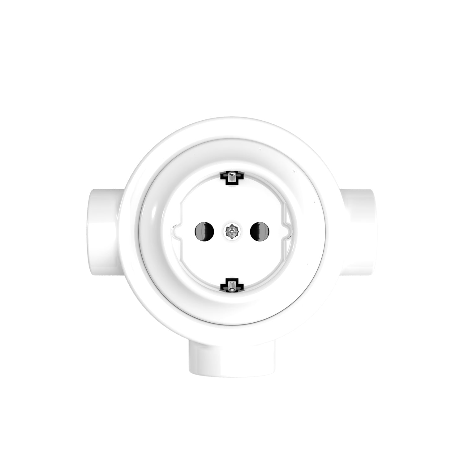 Kit presa Schuko da parete e base per Creative-Tubes in porcellana - Bianco 3