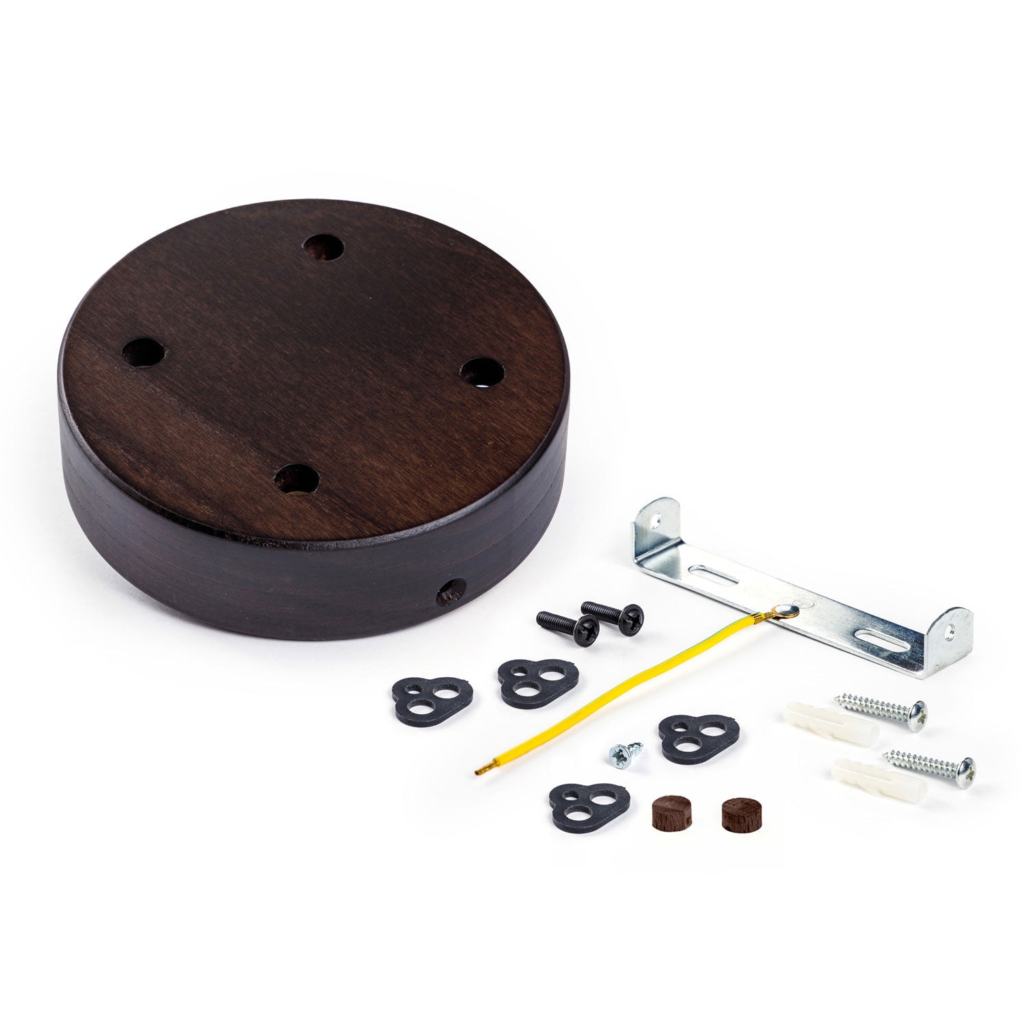 Kit rosone cilindrico in legno a 4 fori - Effetto Wengé