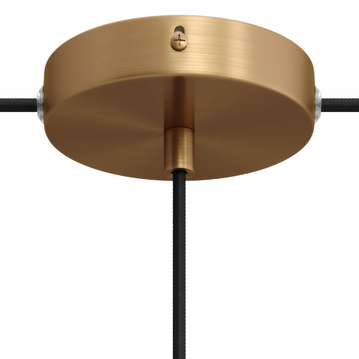 Kit rosone cilindrico in metallo a 1 foro centrale e 2 fori laterali - Bronzo satinato Cilindrico