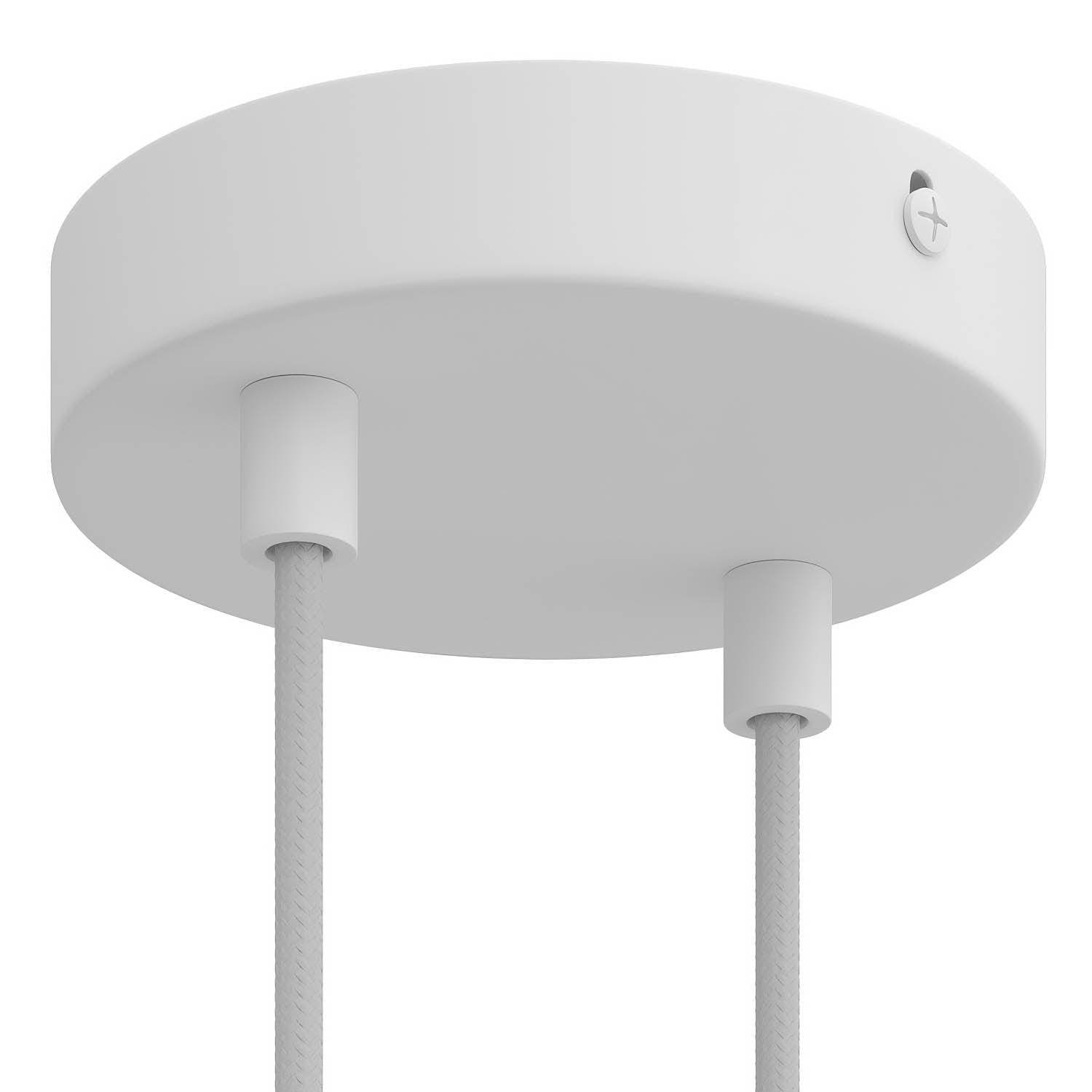 Kit rosone cilindrico in metallo a 2 fori - Bianco opaco Cilindrico