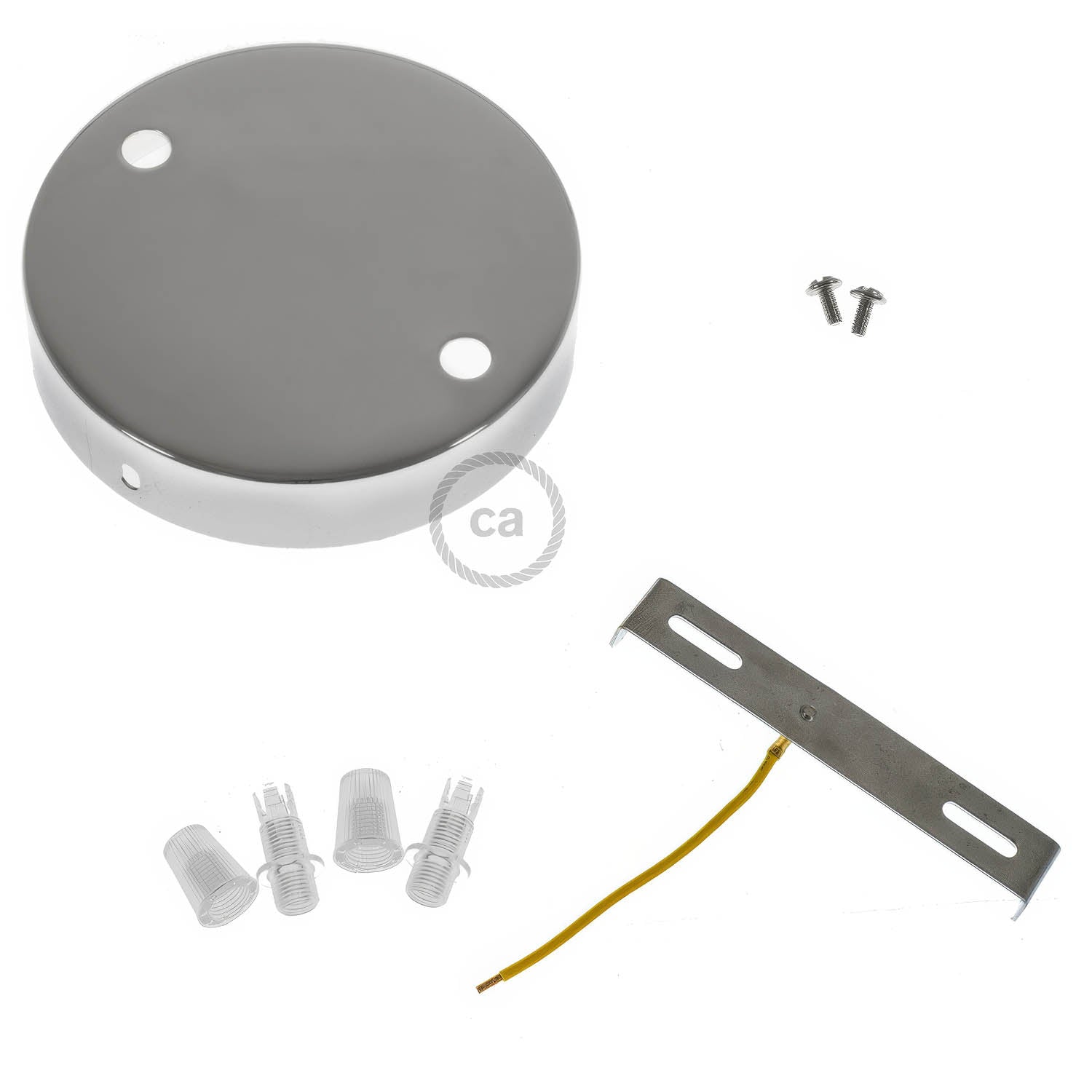 Kit rosone cilindrico in metallo a 2 fori - Cromo Conico