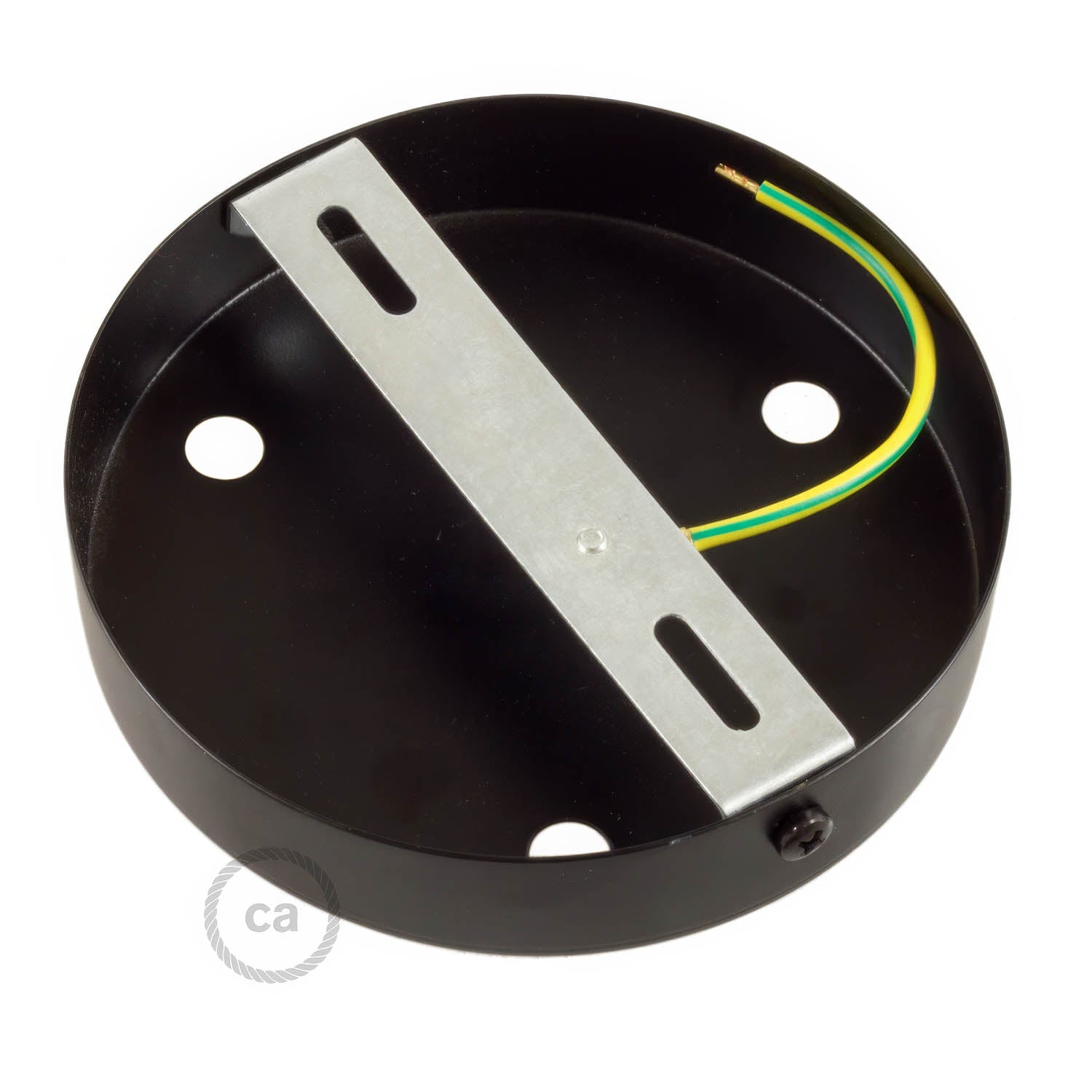 Kit rosone cilindrico in metallo a 3 fori - Nero Conico