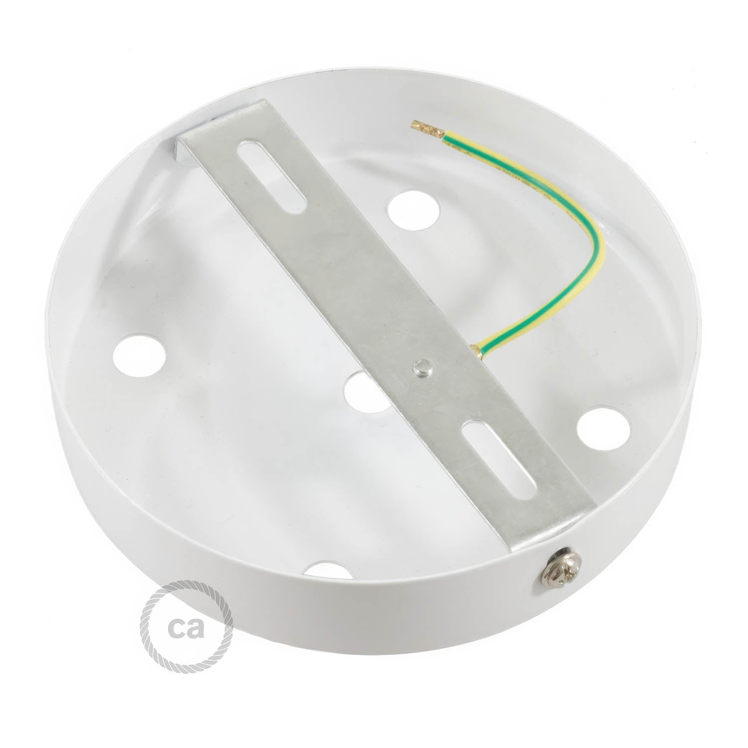 Kit rosone cilindrico in metallo a 5 fori - Bianco opaco Cilindrico